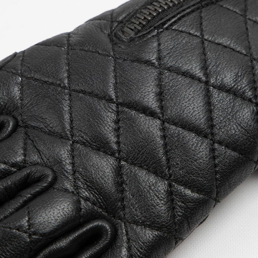 DEGNER デグナー レディース ダイアモンドステッチ レザーグローブ ブラック 3