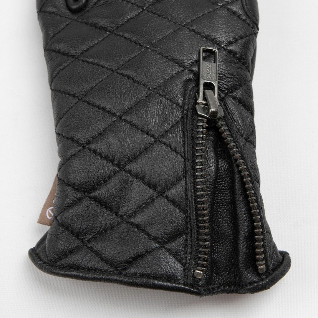 DEGNER デグナー レディース ダイアモンドステッチ レザーグローブ ブラック 6