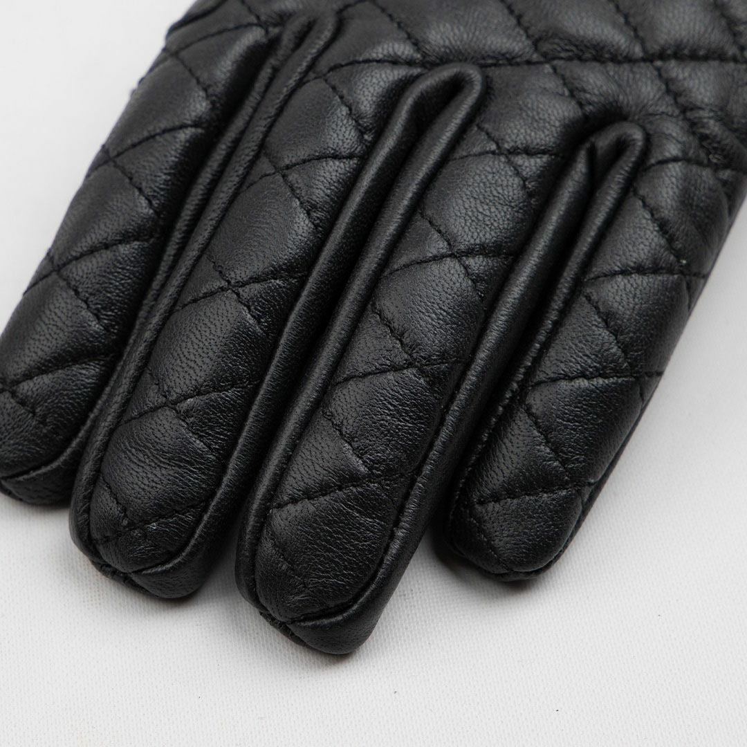 DEGNER デグナー ダイアモンドステッチ レザーグローブ ブラック 2