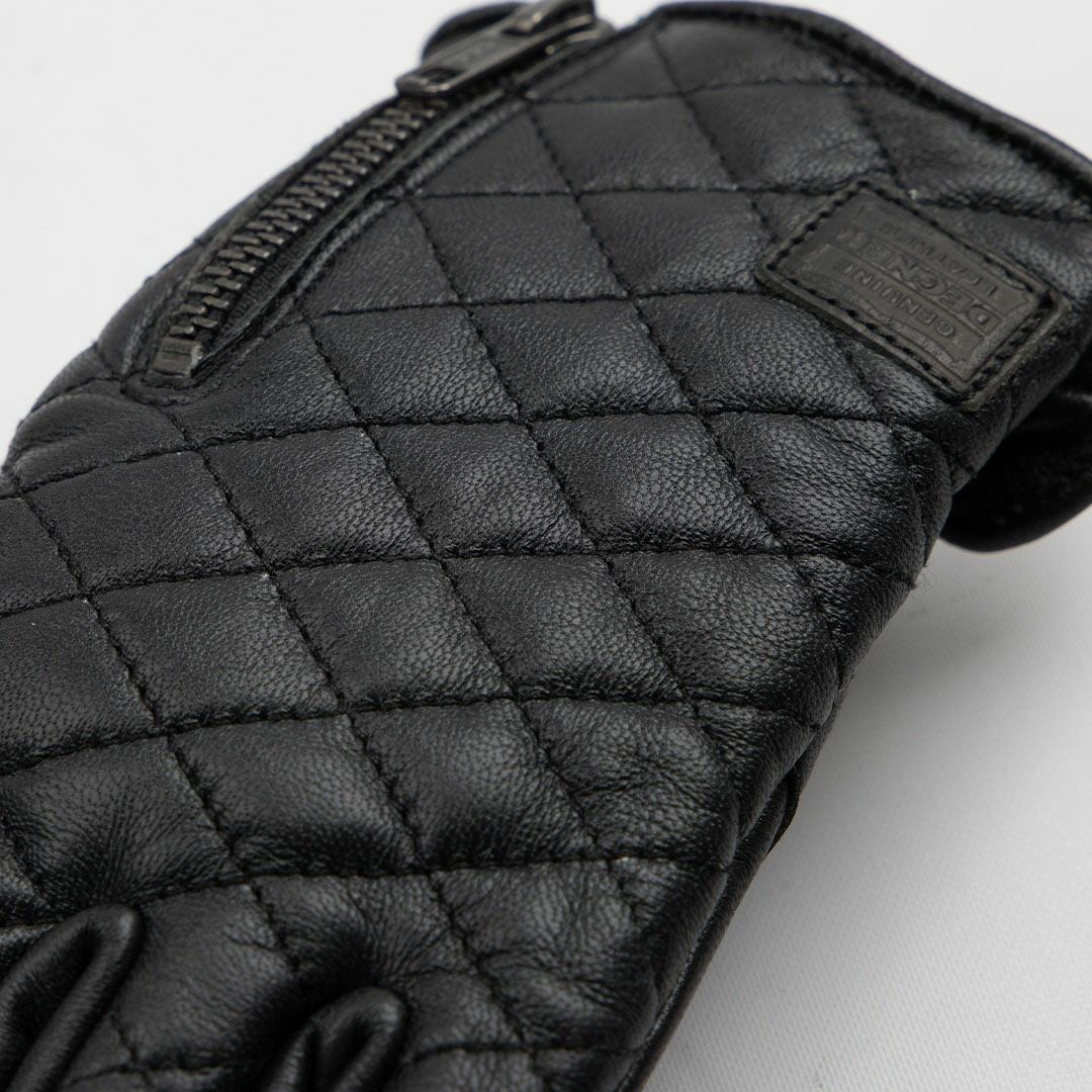 DEGNER デグナー ダイアモンドステッチ レザーグローブ ブラック 3