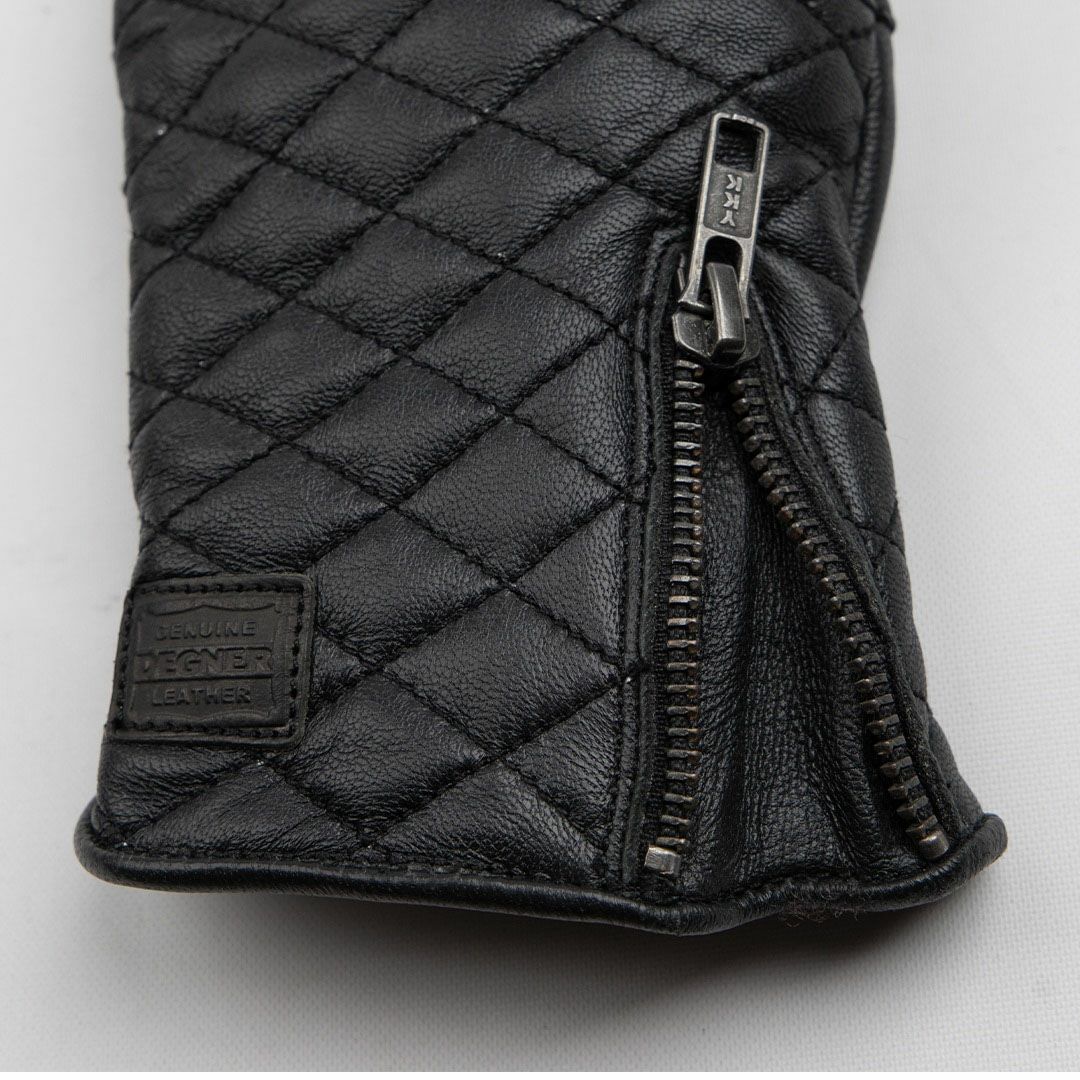 DEGNER デグナー ダイアモンドステッチ レザーグローブ ブラック 6