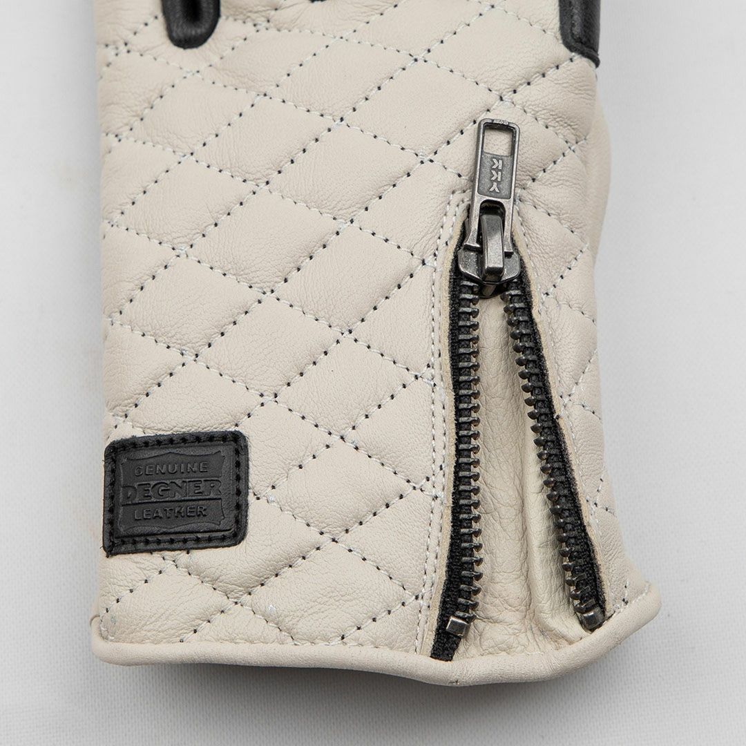 DEGNER デグナー ダイアモンドステッチ レザーグローブ アイボリー 6