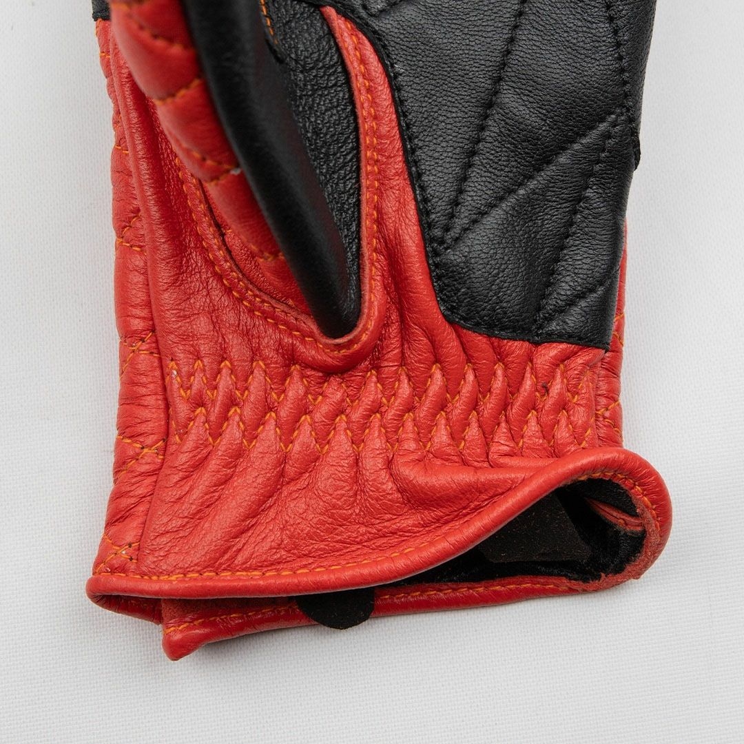 DEGNER デグナー ダイアモンドステッチ レザーグローブ オレンジ 5