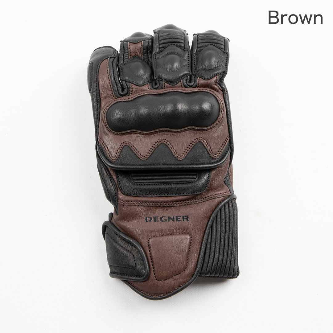 DEGNER デグナー プロテクター付き レザーグローブ ブラウン 2