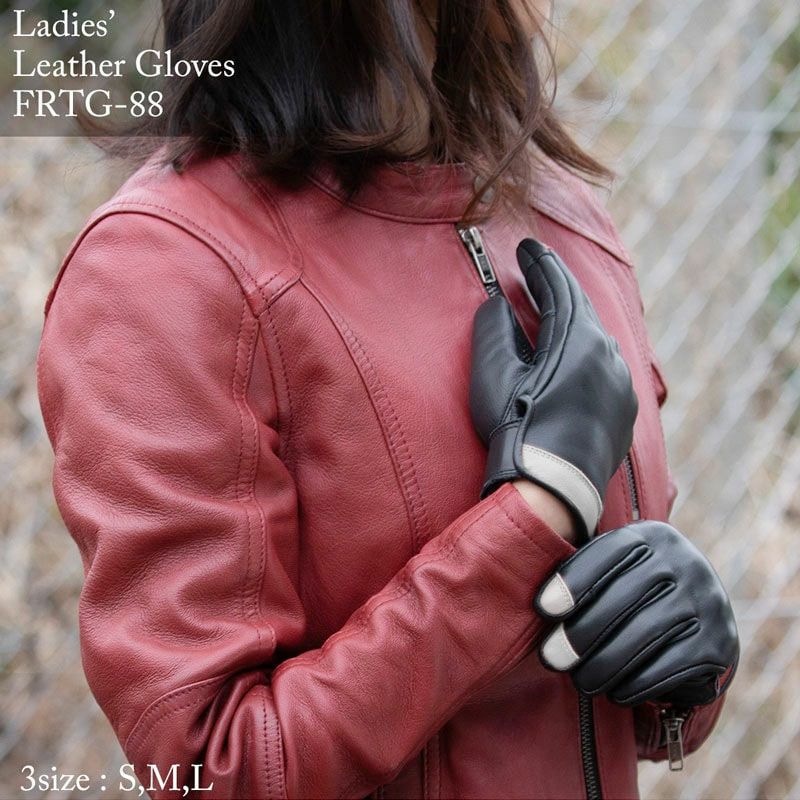 DEGNER デグナー レディース プロテクター レザーグローブ アイボリー