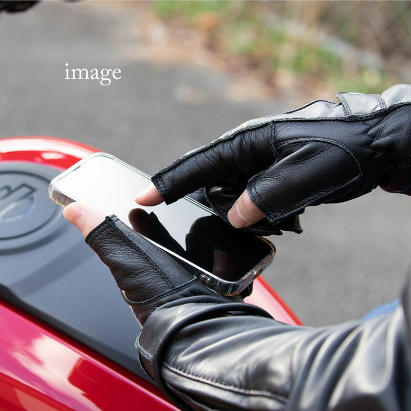 DEGNER デグナー フィンガーレス レザーグローブ ブラック 2