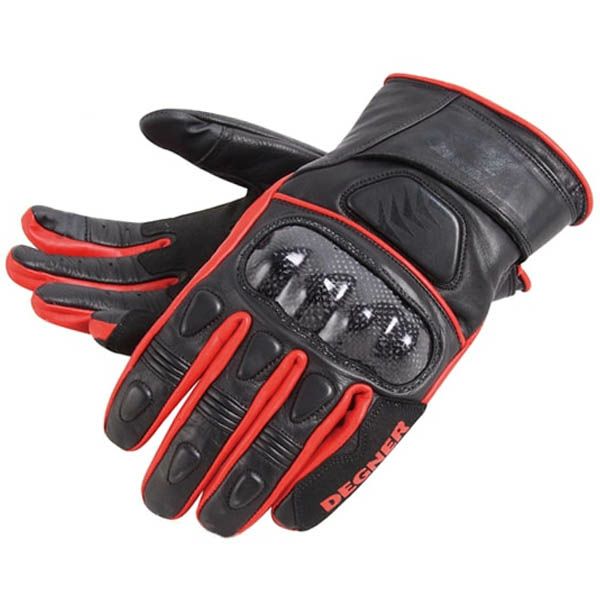 DEGNER デグナー ライディング レザー ツーリング グローブ ブラック/レッド