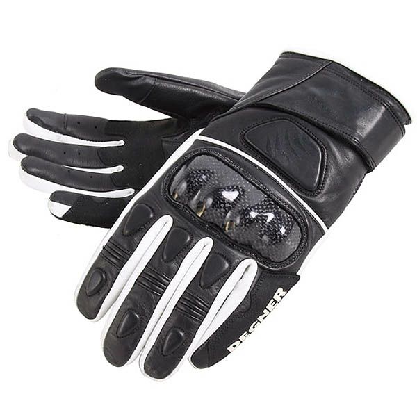 DEGNER デグナー ライディング レザー ツーリング グローブ ブラック/ホワイト