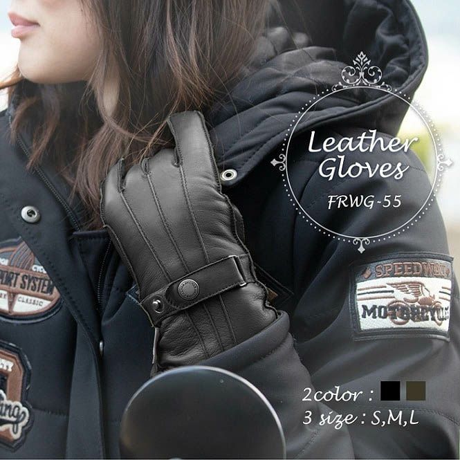 DEGNER デグナー レディース ウインター レザーグローブ ブラック