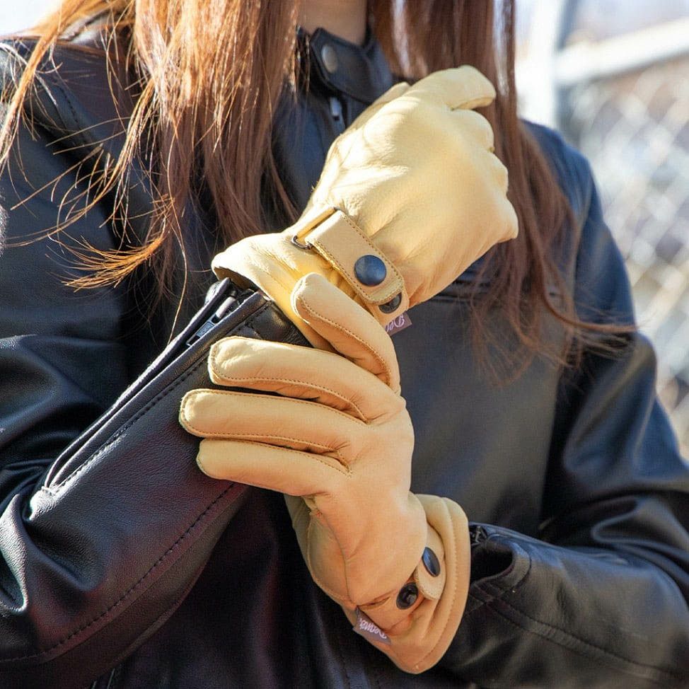 DEGNER デグナー レディース ウインター レザーグローブ タン