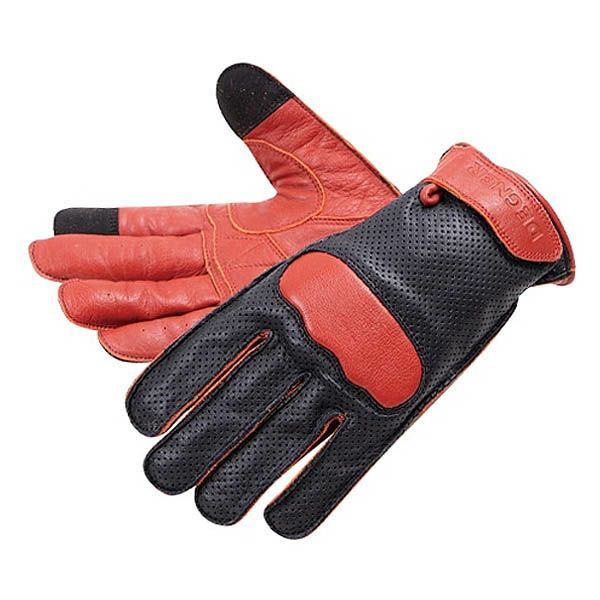 DEGNER デグナー レディース レザーメッシュ グローブ ブラック/レッド 2