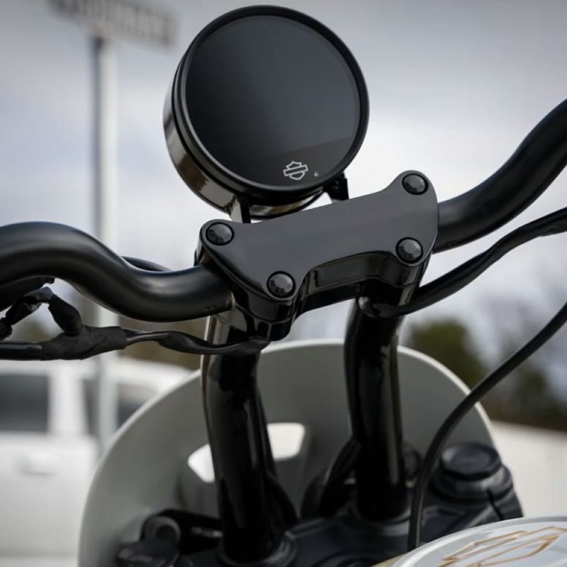 アジャスタブルゲージマウント付 12インチ・プルバックライザー (グロスブラック)