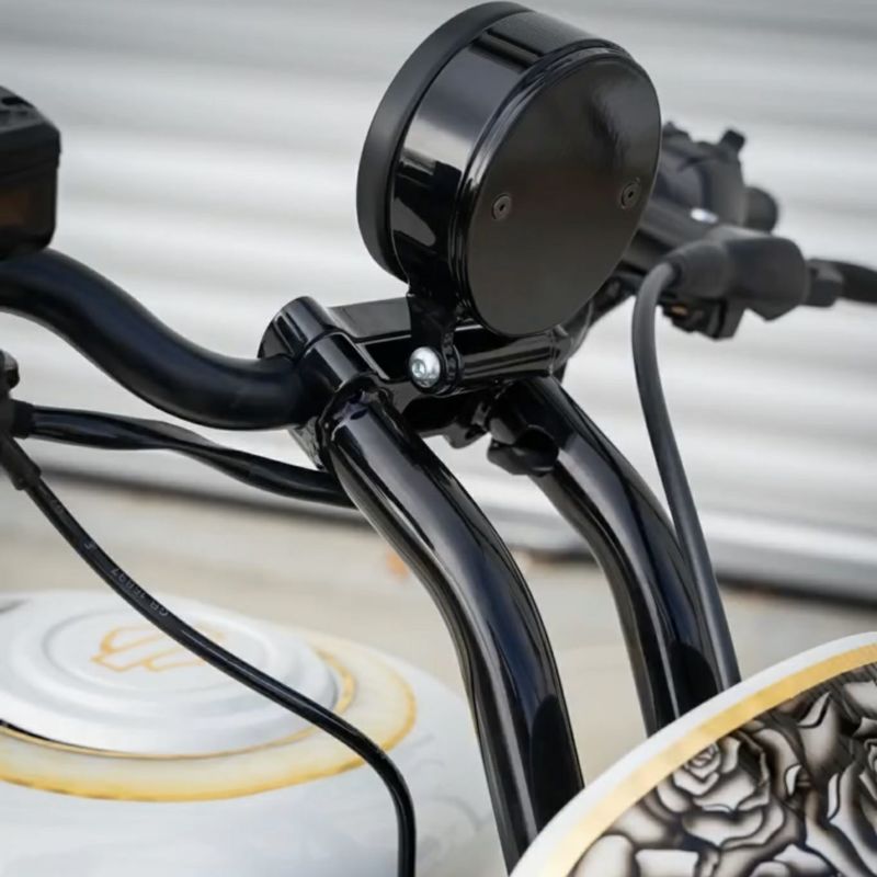 ナイトスターS RH975S ゲージマウント付・8インチ プルバックライザー (グロスブラック)