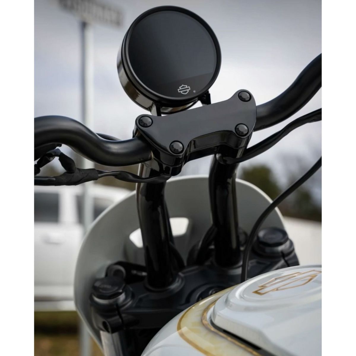 ナイトスターS RH975S ゲージマウント付・10インチ プルバックライザー (グロスブラック)1