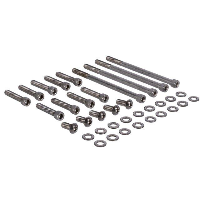 ソフテイル、ダイナ プライマリーカバー ボルトセット シルバー