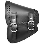 La Rosa Design クロスレース・スイングアームバッグ（本革） 左側 ブラック-01