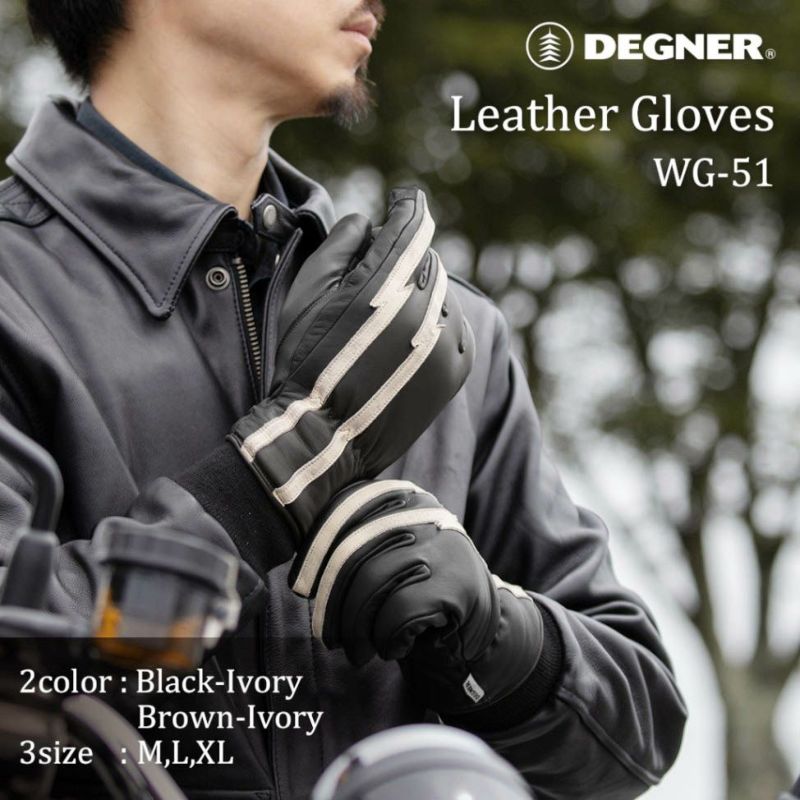 DEGNER デグナー ウインター レザーグローブ ブラック