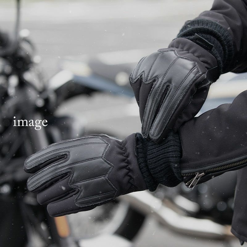 DEGNER デグナー ウインター ソフトシェル リブ付き グローブ ブラック