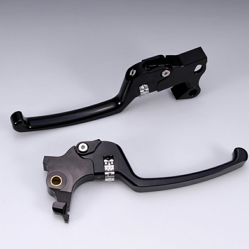 スポーツスター アジャスタブルレバーセット スタンダードタイプ (ブラック/シルバー)1