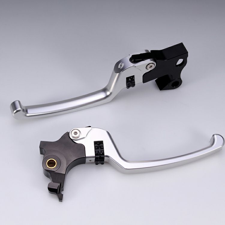 スポーツスター アジャスタブルレバーセット スタンダードタイプ (シルバー/ブラック)1