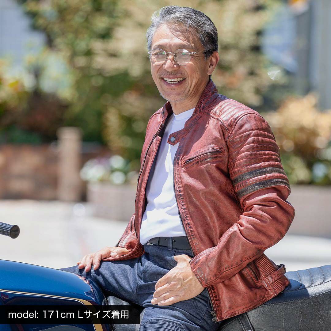 DEGNER デグナー ウインター レザー ビンテージ ジャケット レッド 3