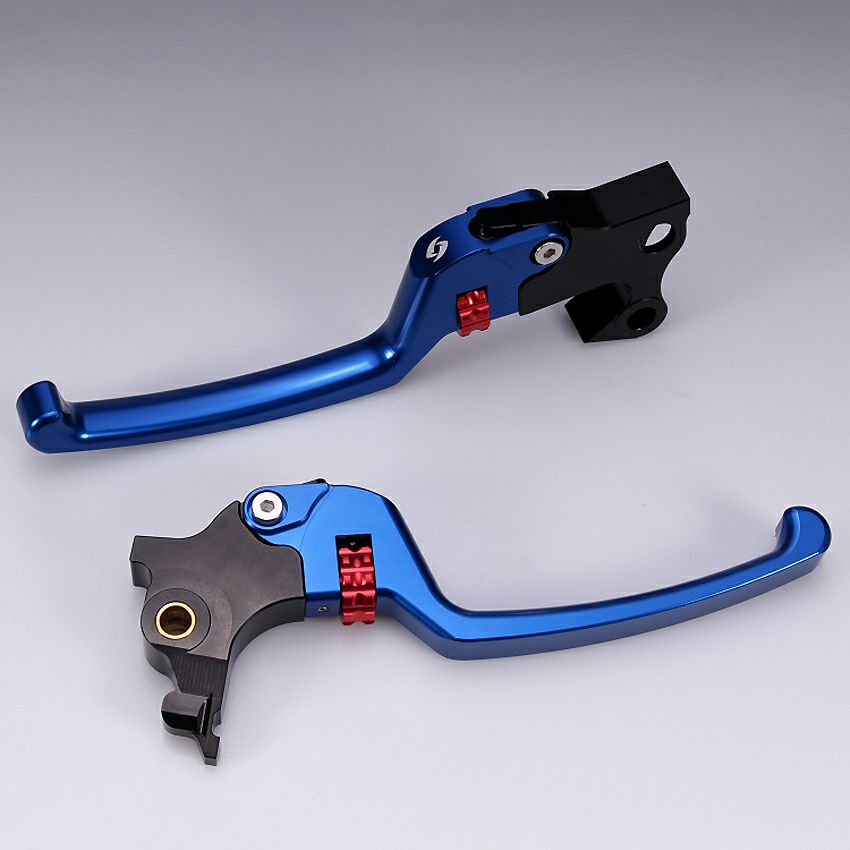 スポーツスター アジャスタブルレバーセット スタンダードタイプ (ブルー/レッド)1