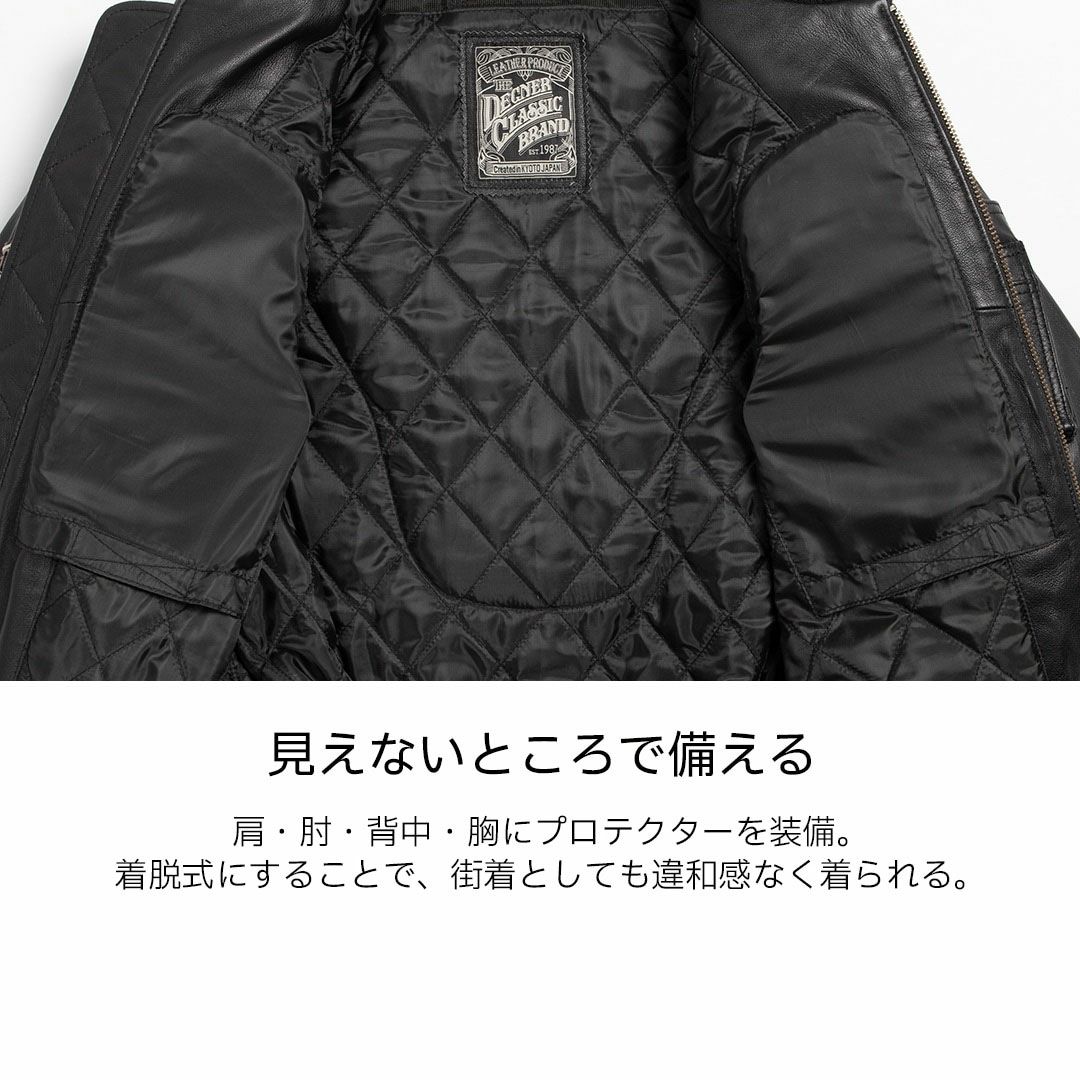 DEGNER デグナー ウインター レザー MA-1 ジャケット ブラック 4
