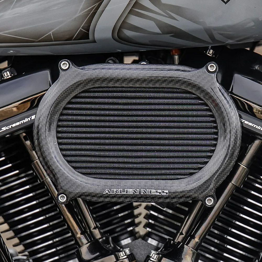 ツインカム ケーブルスロットル車用 ステージ2・オーバルエアクリーナー (カーボンファイバー)