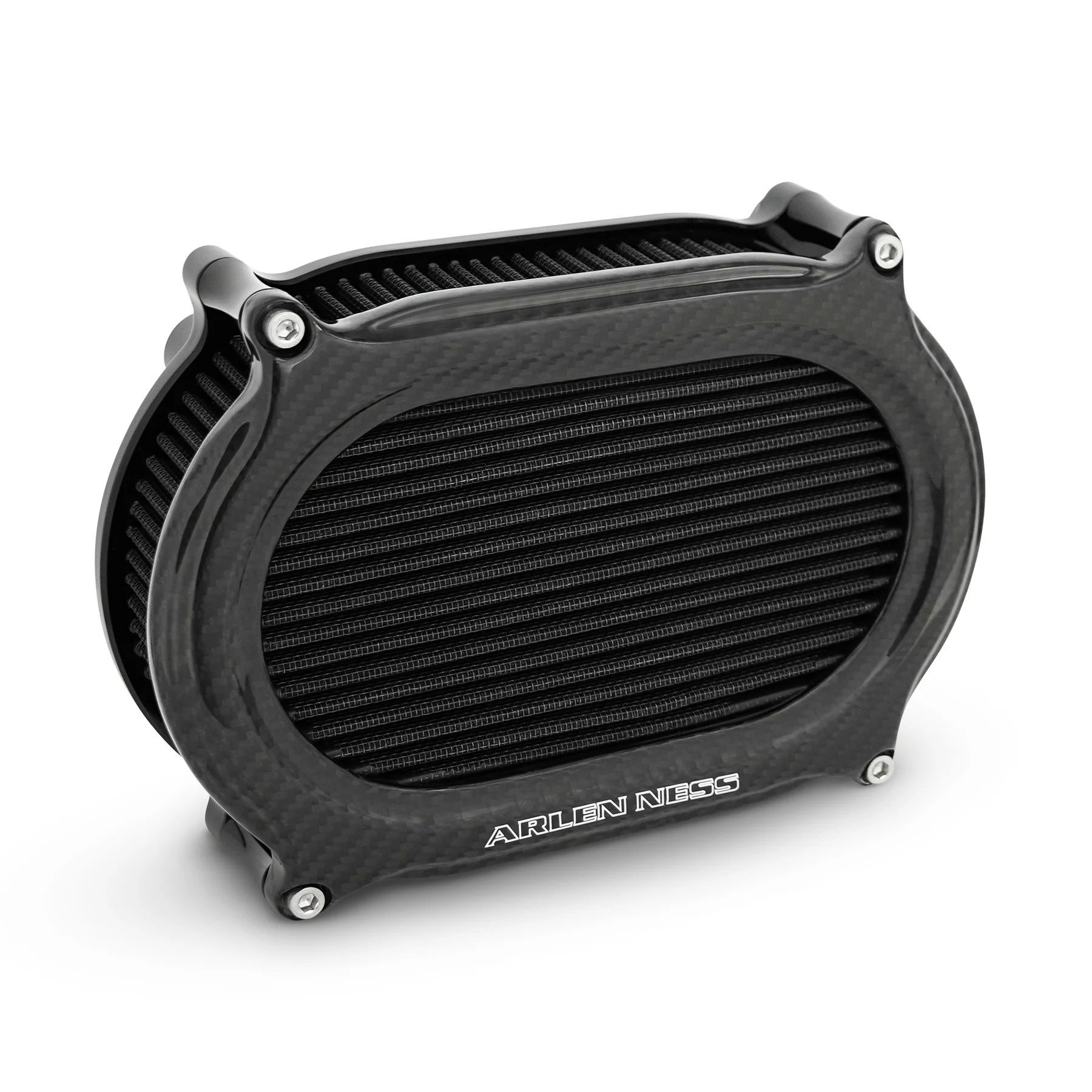 ツインカム ケーブルスロットル車用 ステージ2・オーバルエアクリーナー (カーボンファイバー)1