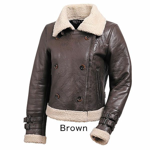 DEGNER デグナー レディース ウインター フェイクムートン レザージャケット ブラウン