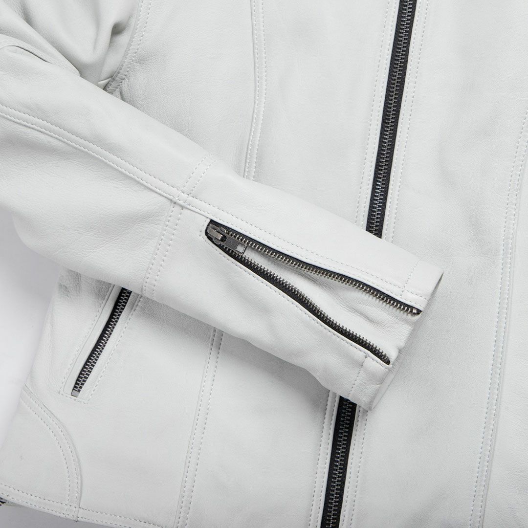 DEGNER デグナー レディース ウインター フード付き レザージャケット ホワイト 6