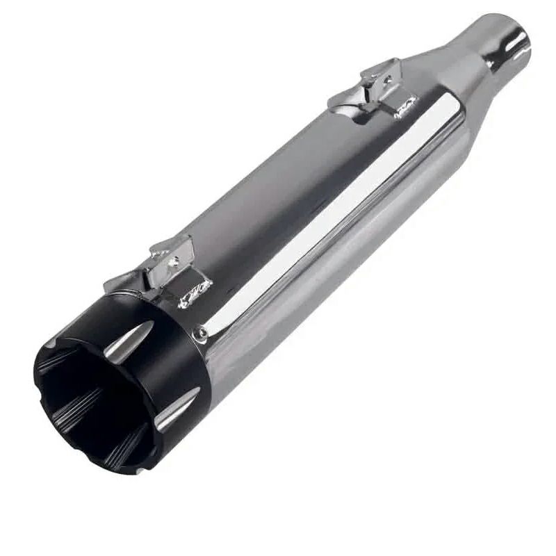 4インチ スリップオンマフラー (クローム/ブラック)