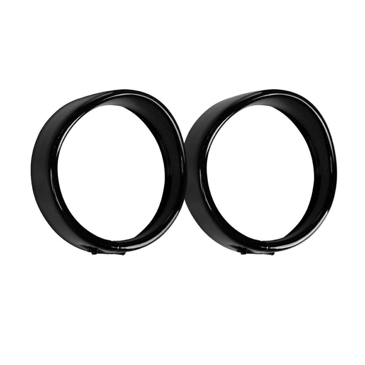 4.5インチ パッシングライト用 バイザースタイルトリムリング (グロスブラック)