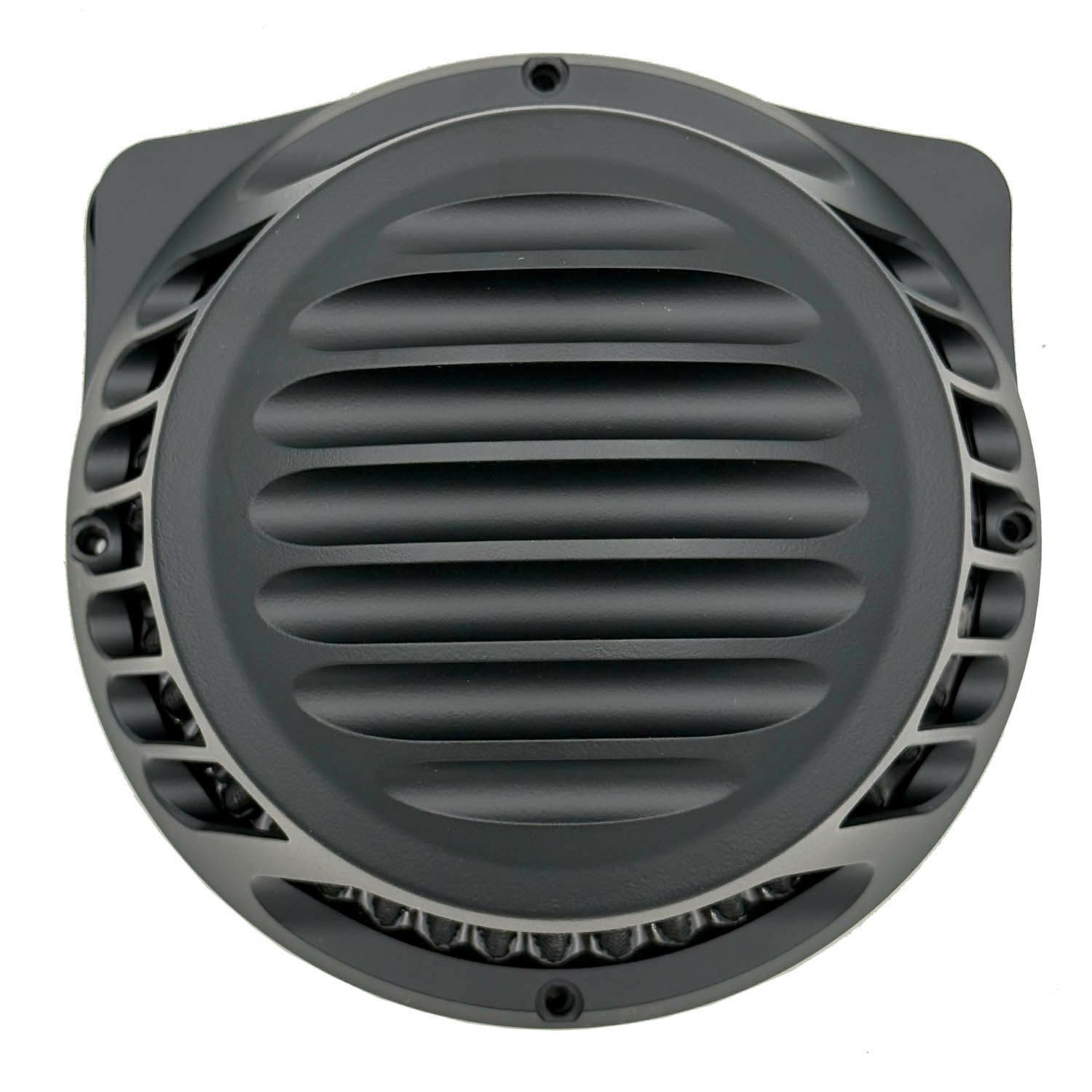 Rough Crafts フィンデザイン ラウンドエアクリーナー ツインカム・ケーブルスロットル用 マットブラック