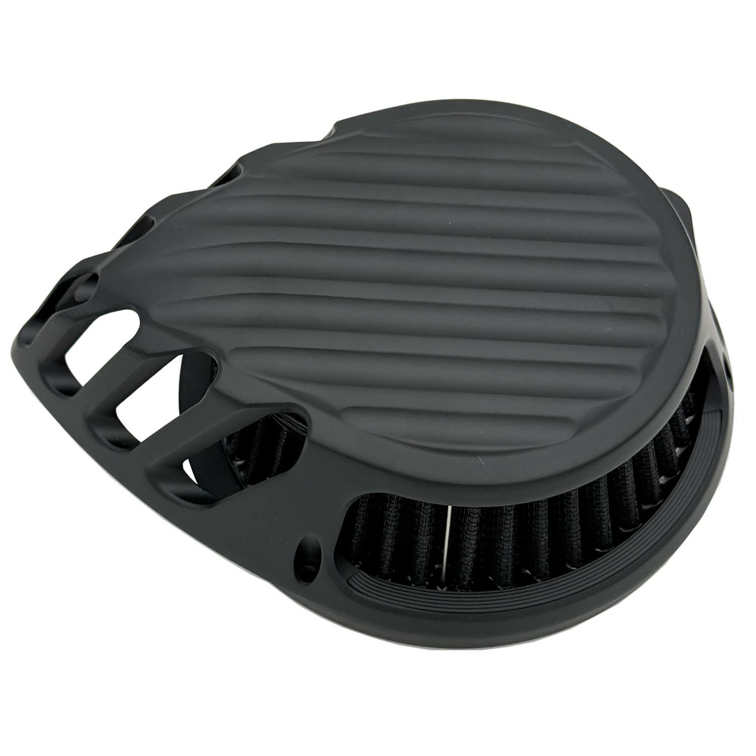 Rough Crafts フィンデザイン ティアドロップエアクリーナー ツインカム・電子制御スロットル用 マットブラック 2