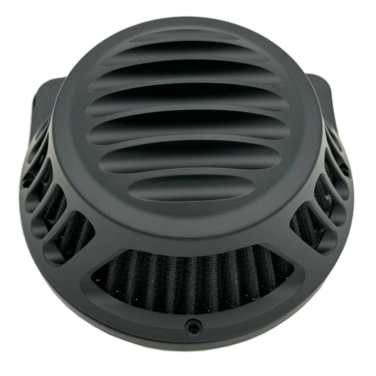 Rough Crafts フィンデザイン ラウンドエアクリーナー スポーツスター用 マットブラック 2