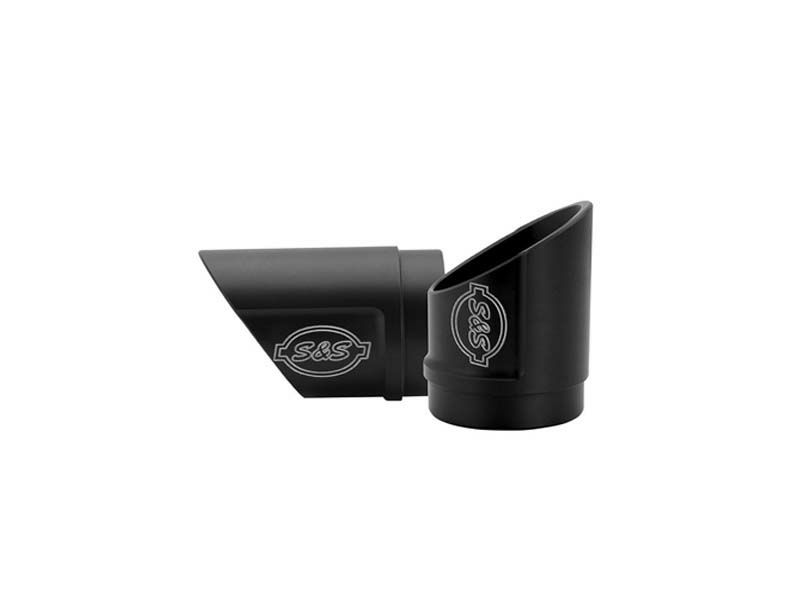 S＆S POWER TUNEマフラー エンドキャップ ブラック スラッシュカット-01