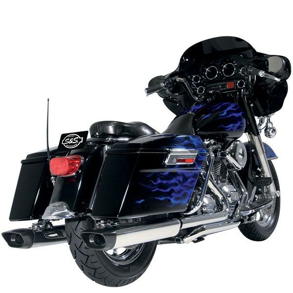 S＆S SPO・スリップオンマフラー　ブラックエンドキャップ　95以降ツーリング-01