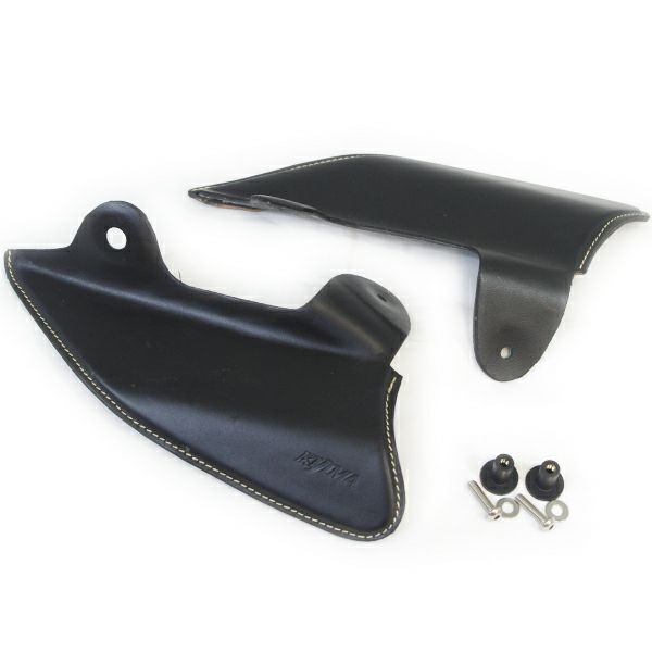キジマ サドルヒートガードFRP＆レザー　ブラック-01