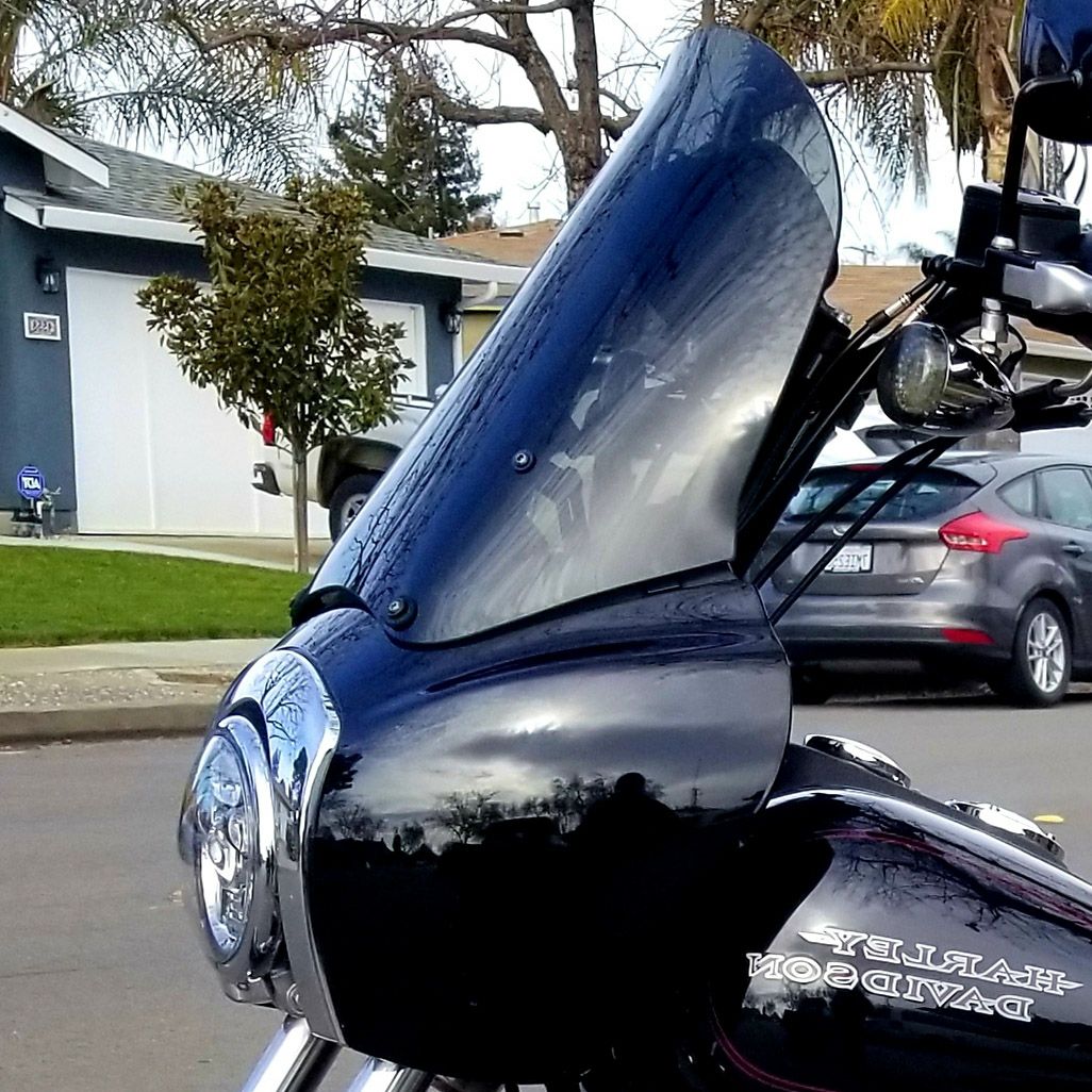 FXDXT Tスポーツ・ウィンドシールド14.5インチ カーブ付 (ダークグレー)