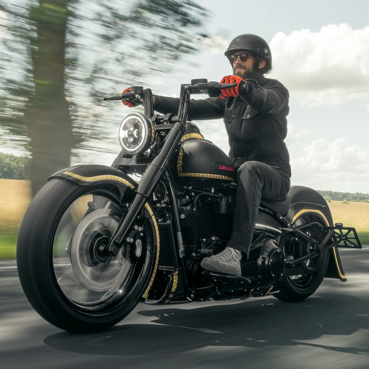 Monarch 配線済みハンドルバー 6インチ (ブラック) 1インチ径クランプ1