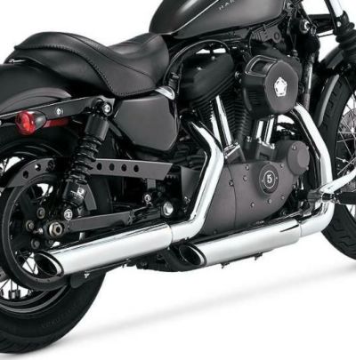 バンス＆ハインズ （VANCE&HINES）  ツインスラッシュ スリップオンマフラー クローム スポーツスター