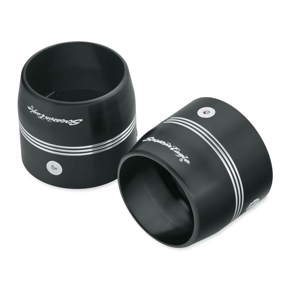 3.25インチ ストリートキャノンマフラー用　エンドキャップ　スラッシュカット　ジェットブラック-01