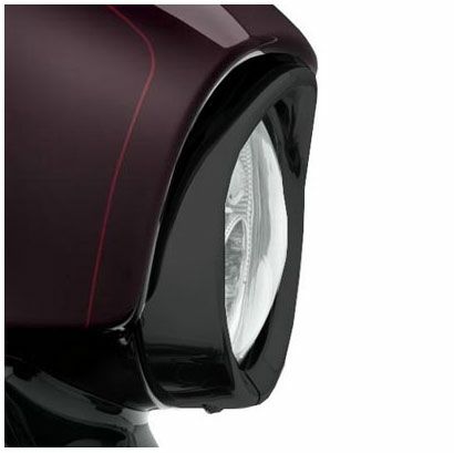 ブラック仕様バイザースタイル・トリムリング/ヘッドライト　2014以降　FLHX,FLHT-01