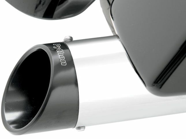 Python　4インチスリップオンマフラー　ブラックビレットエンドキャップ-03