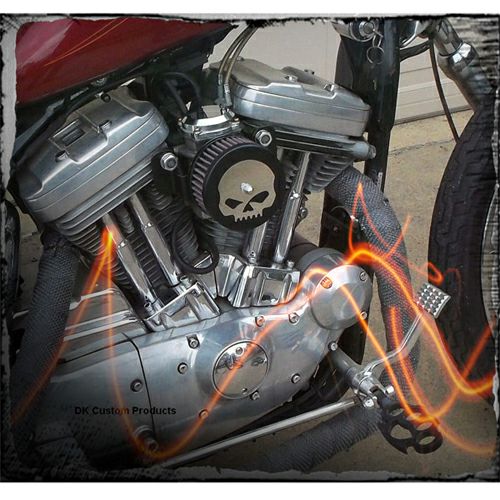 DKcustom アウトロー　ハイフロー425 エアークリーナー スカル(Premium Breather)-02