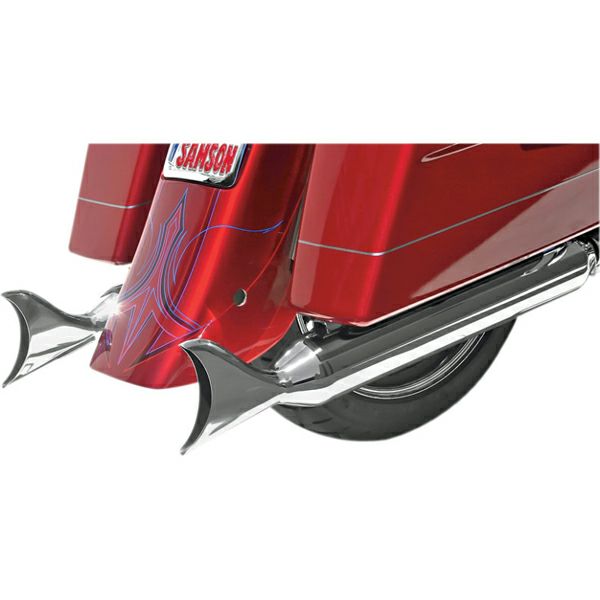 SAMSON 4インチ シルバーブレット スリップオンマフラー 34インチ ロングテール-01