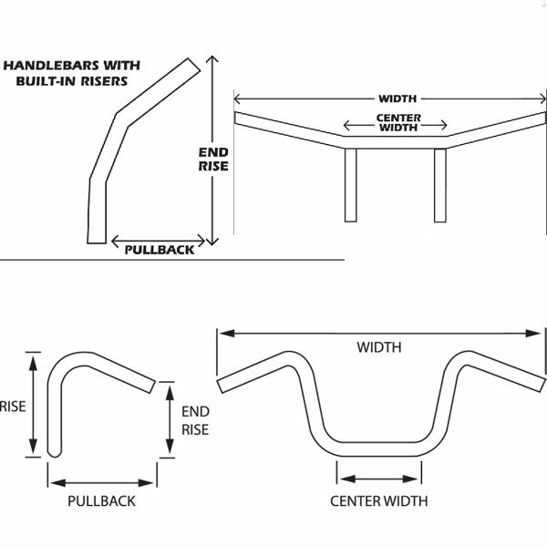 Drag Specialties 1インチ ハンドルバー 12インチ エイプハンガーナローグライド ブラック-02