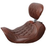 Mustang ワイドトリッパー・ダイアモンドパターン ソロシート(茶)バックレスト付き