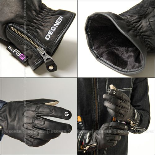 【DEGNER/デグナー】スマホ対応ツーリンググローブ（ブラック＆ブラック）-02